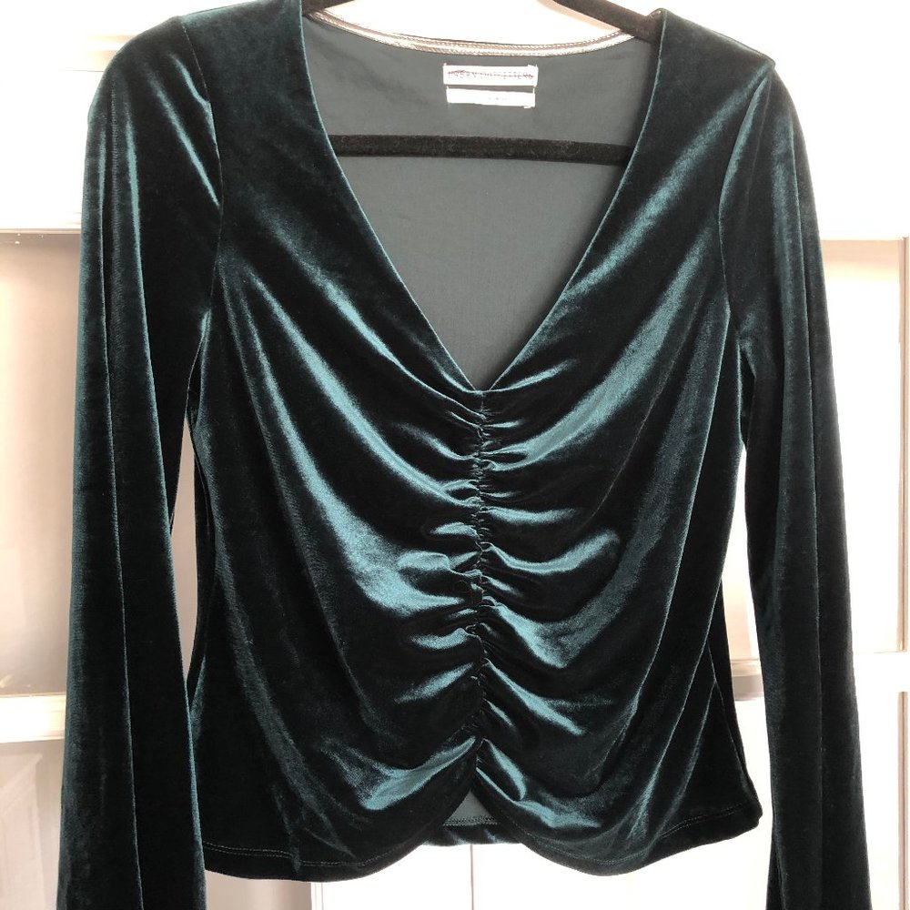 Urban Outfitters Green Velvet Crop Top